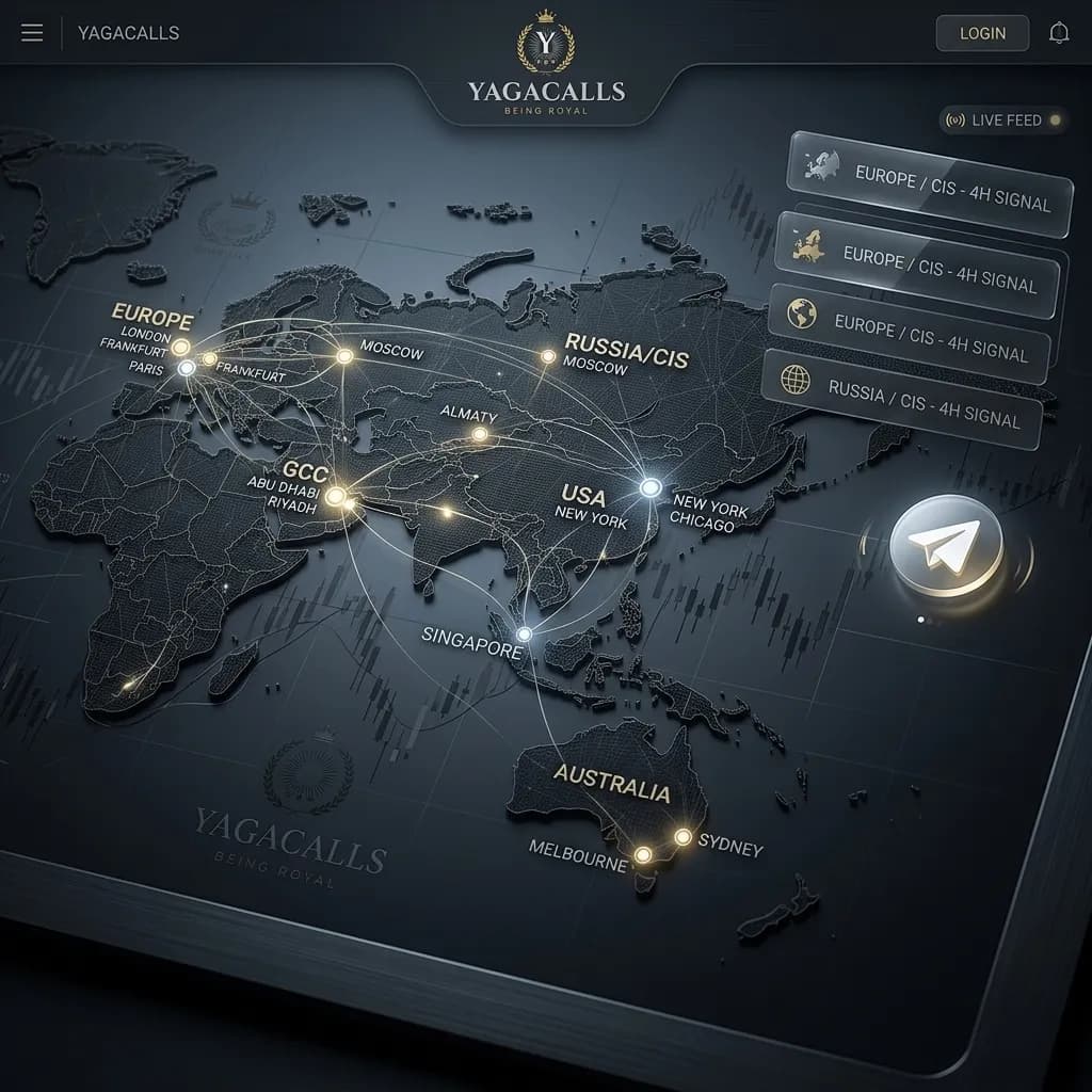 Yaga Calls global crypto signal regions map for GCC UAE Dubai UK USA Australia Singapore and Europe