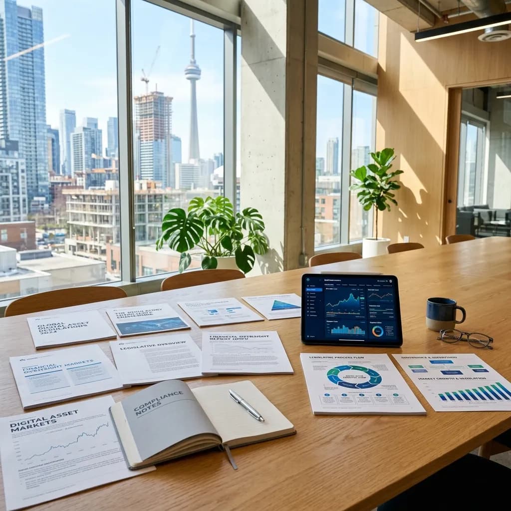 Canadian regulatory digital asset legislation and financial analytics desk