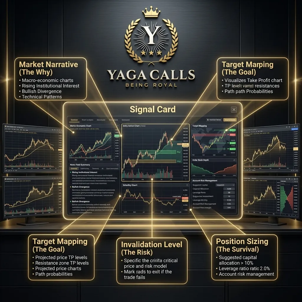 Anatomy of a Yaga Calls crypto signal with narrative entry target invalidation and risk note